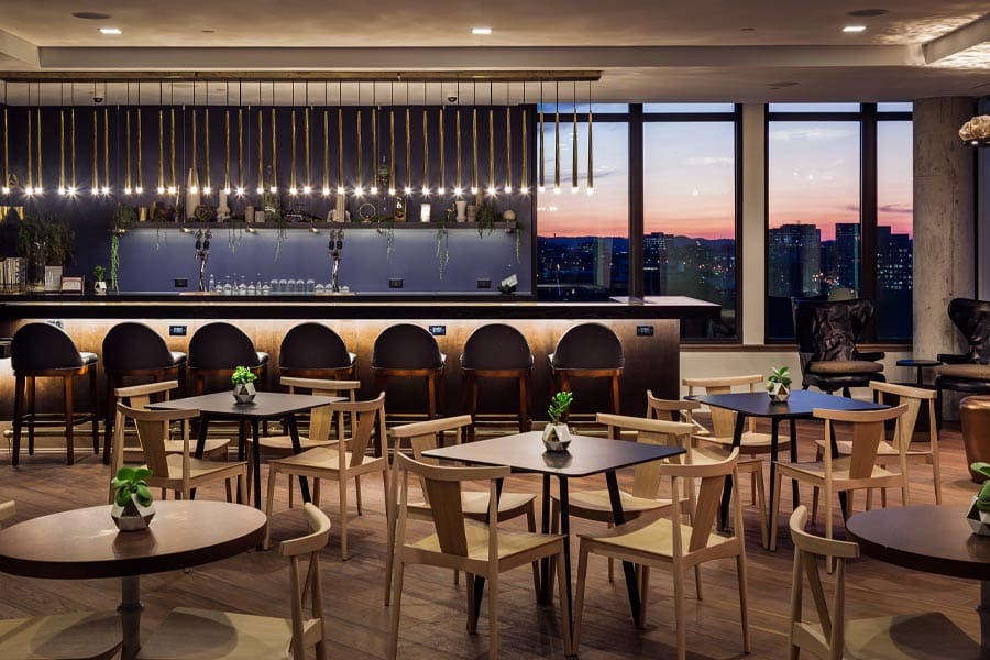 Kimpton Aertson Rooftop Dining area and Bar, Nashville, Tennessee
