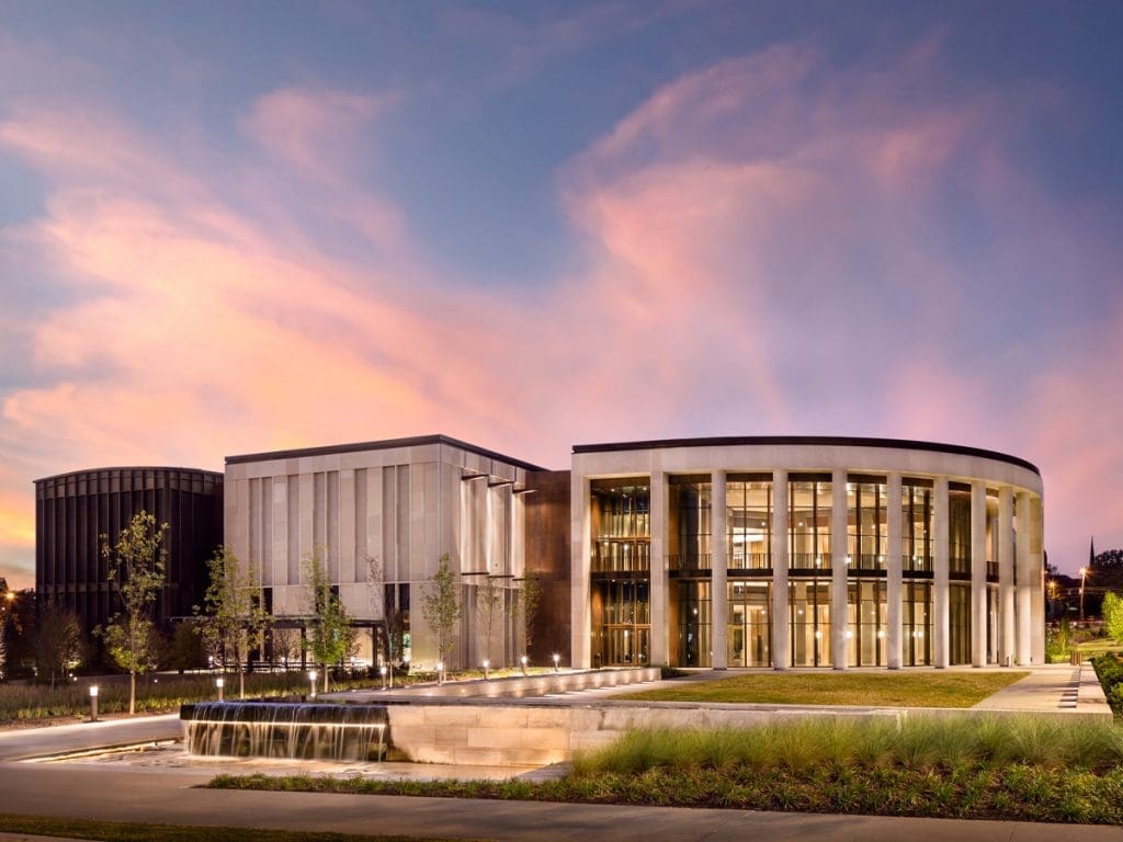 The Tennessee State Museum in Nashville, Tennessee. Exterior Twilight Commercial Architecture Photographer