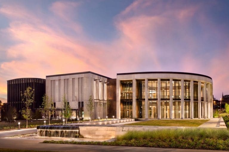 The Tennessee State Museum in Nashville, Tennessee. Exterior Twilight Commercial Architecture Photographer