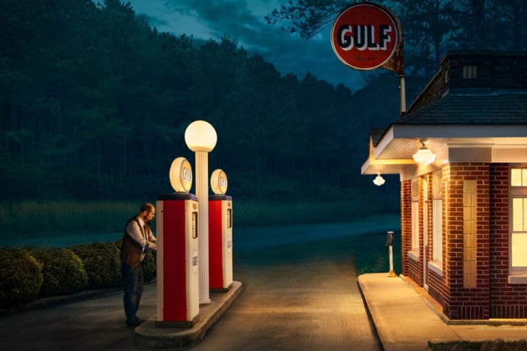 Closing Down - An Edward Hopper inspired piece (Gas) of digital art created by Seth Parker